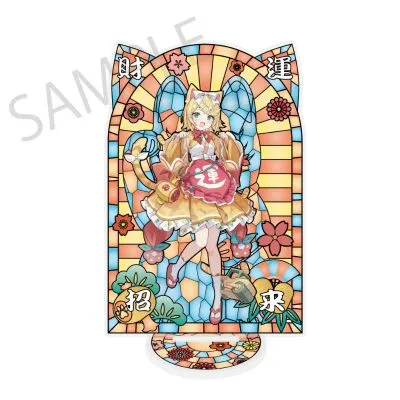 初音未来×招财猫 ×盛夏熊谷 彩窗风亚克力立牌