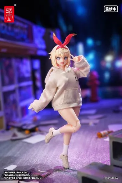 恶魔低语系列 印花连帽卫衣套装（米色/黑色）