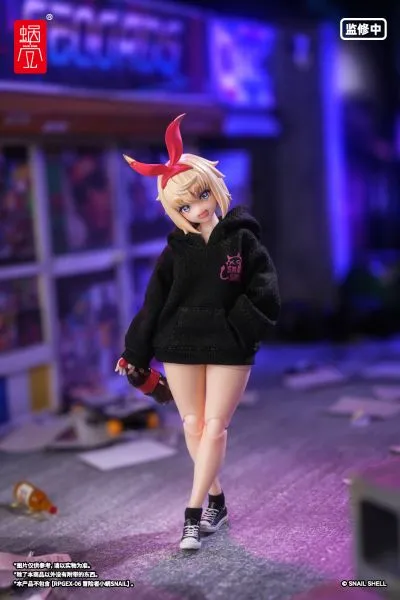 恶魔低语系列 印花连帽卫衣套装（米色/黑色）