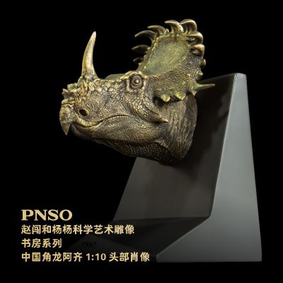 恐龙书档赵闯杨杨科学艺术雕像书房系列 中国角龙阿齐头部肖像